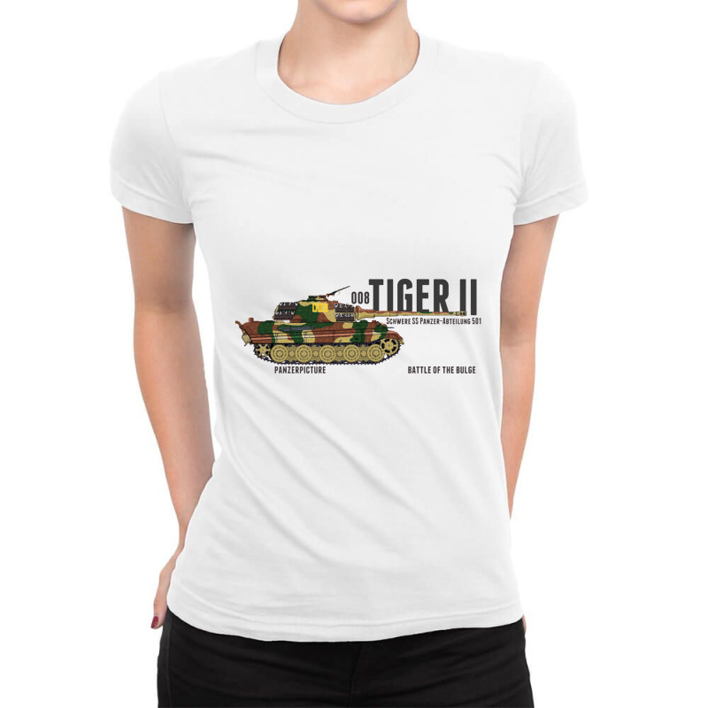 Tiger Ii 008 Battle Of The Bulge   Panzer Ladies Fitted T-Shirt by gemuruhe | Artistshot