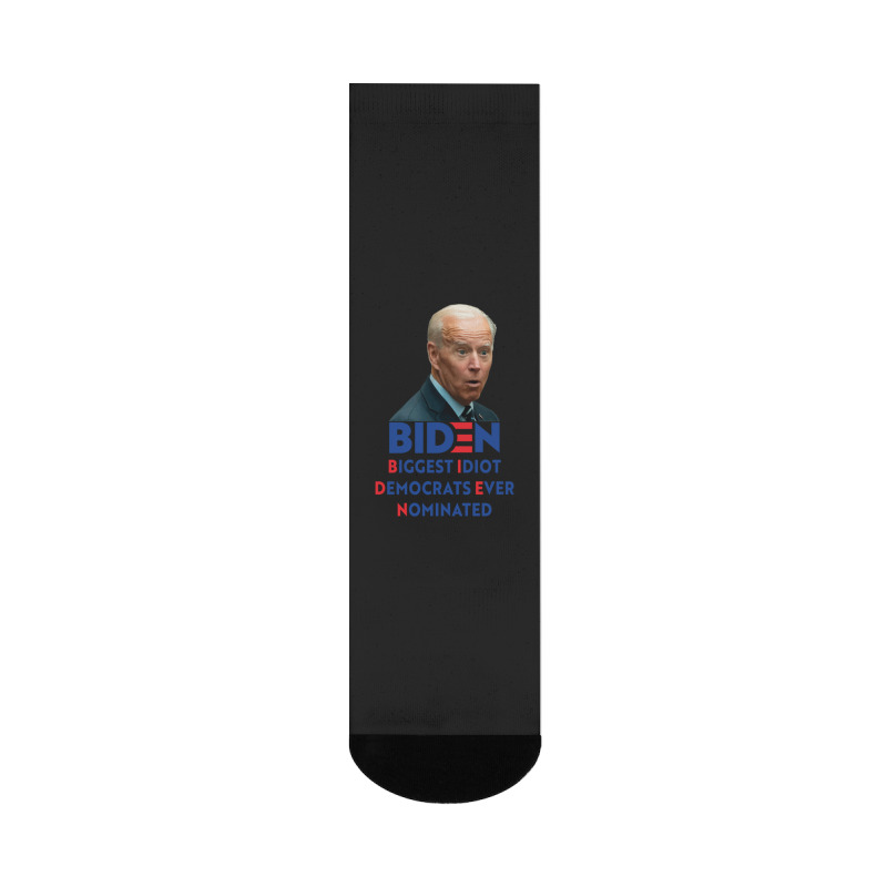 Biden Biggest Idiot Democrats Ever Nominated Crew Socks by cm-arts | Artistshot