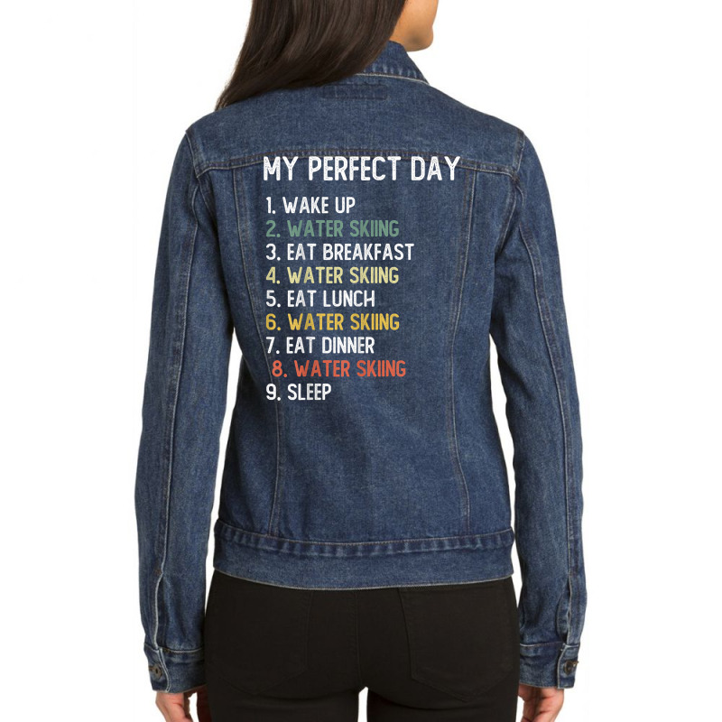 Perfect Day Water Skiing Shirts Men Boys Teen Water Skiing T Shirt Ladies Denim Jacket by cm-arts | Artistshot