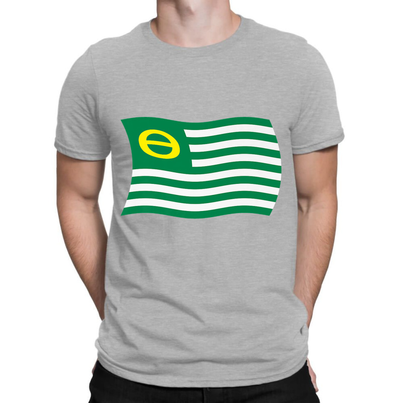 Wavy Retro Ecology Movement Flag Earth Day Climate Change Premium T-shirt | Artistshot