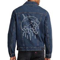 Neo Traditional Umbrella With Thunderstorm Outline Tattoo Premium T Sh Men Denim Jacket | Artistshot