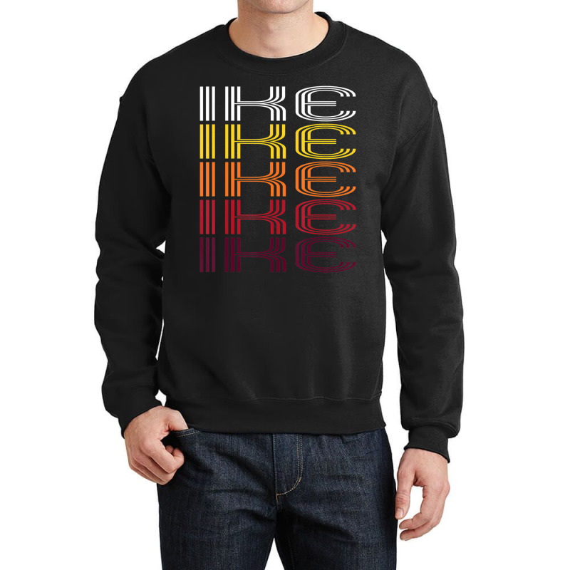 Ike Retro Wordmark Pattern Vintage Style Crewneck Sweatshirt by Sheppard Karena | Artistshot