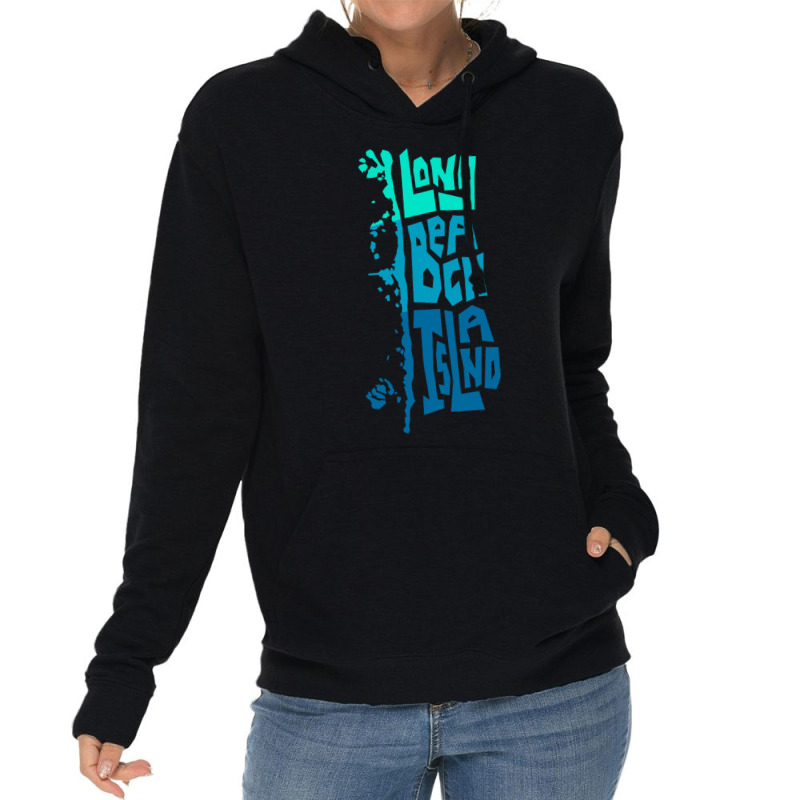 Lbi Long Beach Island New Jersey Shore Island Type Graphic Long Sleeve Lightweight Hoodie by cm-arts | Artistshot