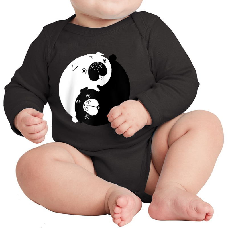 Cute Yin Yang Pugs Oriental Dog And Animal Lovers' Puppy Raglan Baseba Long Sleeve Baby Bodysuit | Artistshot