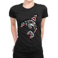 Orca Killer Whale Pacific Northwest Alaska Native American Ladies Fitted T-shirt | Artistshot