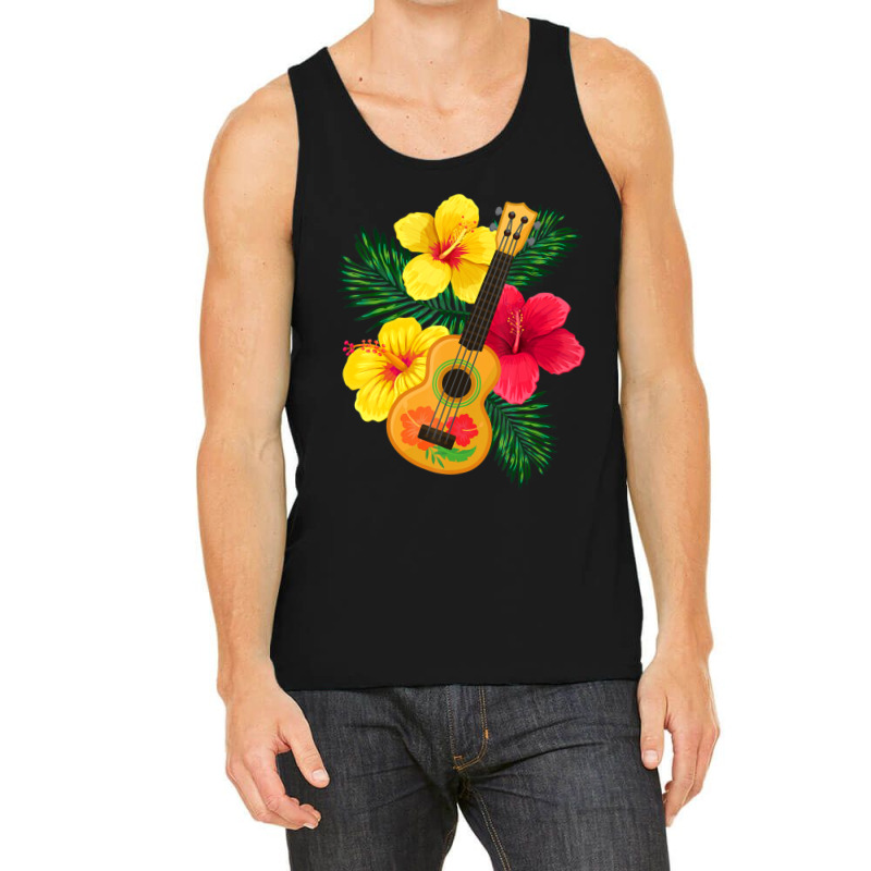 Hawaiian Ukulele Lute Guitar Hibiscus Tank Top | Artistshot