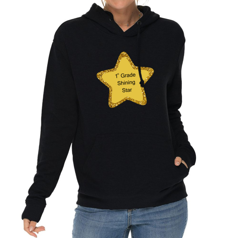 Shining Golden Star Glittery Round Corners First Grade Lightweight Hoodie | Artistshot