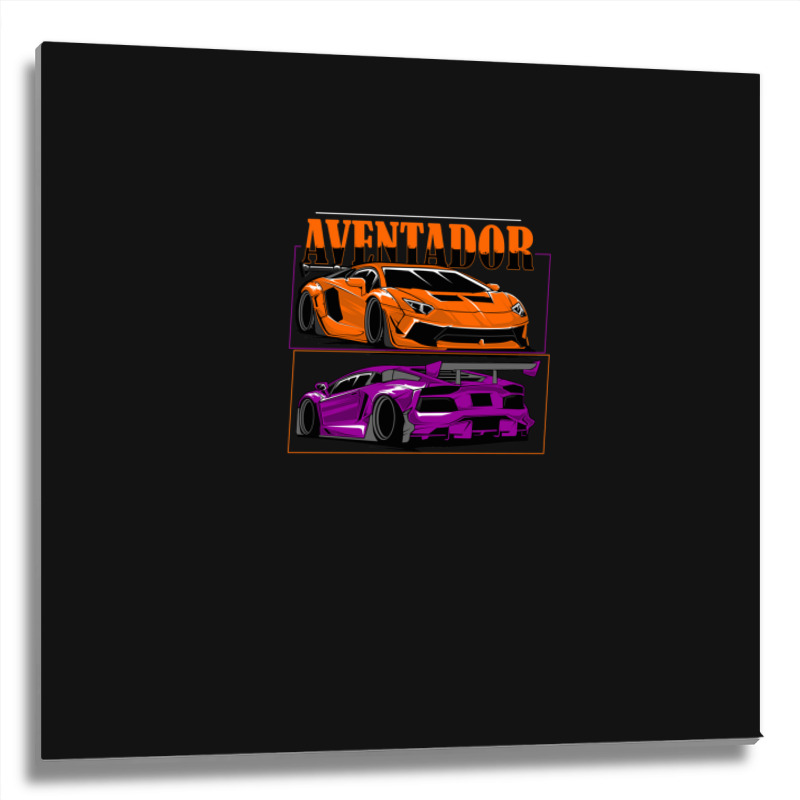 Super Car Tshirt Metal Print Square | Artistshot