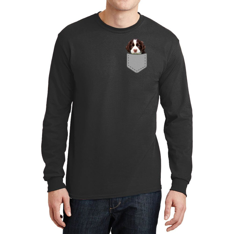 English Springer Spaniel Dog In Your Pocket Long Sleeve Shirts by Konlasa6638 | Artistshot