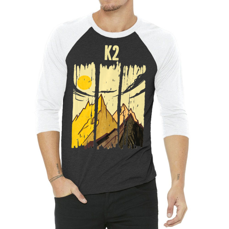 K2 Mountain Peak Summit Climber 3/4 Sleeve Shirt by cm-arts | Artistshot