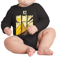 K2 Mountain Peak Summit Climber Long Sleeve Baby Bodysuit | Artistshot