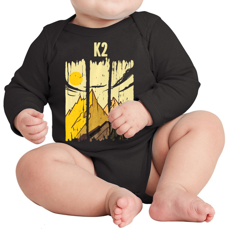 K2 Mountain Peak Summit Climber Long Sleeve Baby Bodysuit by cm-arts | Artistshot