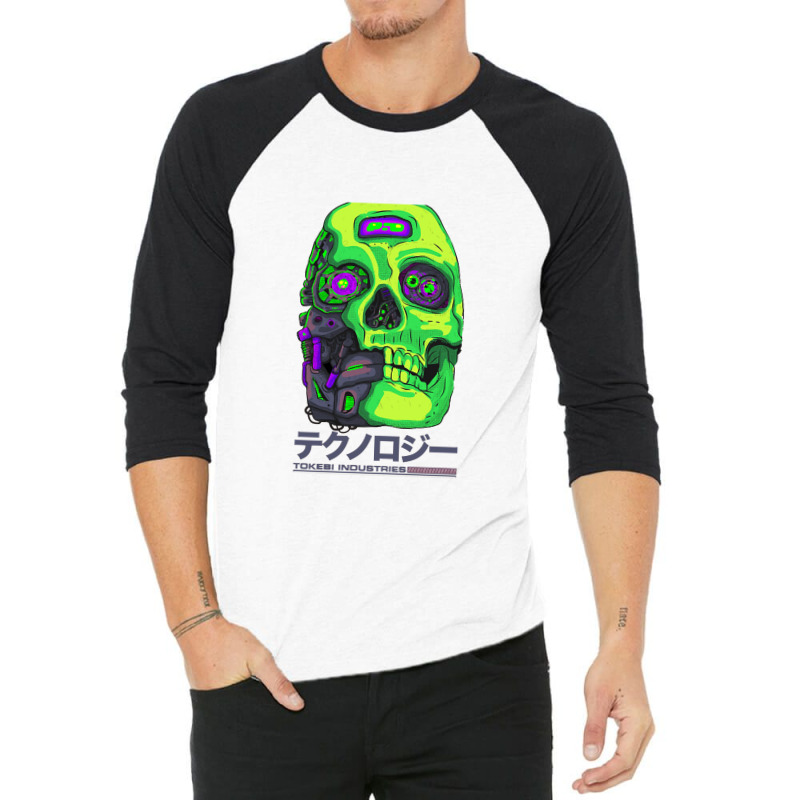 Cybernetic Cyberpunk Futuristic Skull 3/4 Sleeve Shirt by dyahayusutra | Artistshot