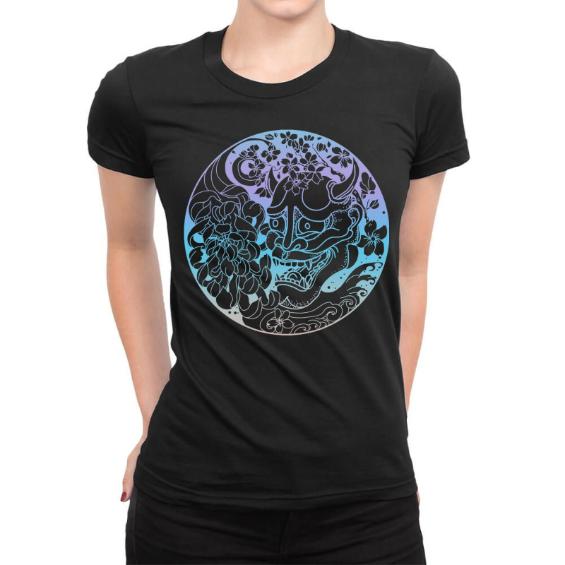 Samurai Warrior Mask, Hannya Oni Mask Japan Anime T Shirt Ladies Fitted T-Shirt by MleczynskiShae | Artistshot