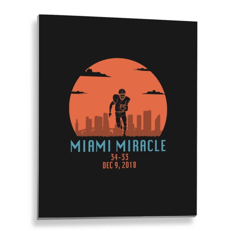 Miami Miracle Funny Football Dolphins Metal Print Vertical | Artistshot