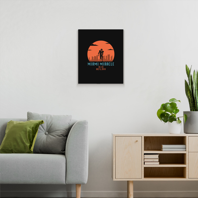 Miami Miracle Funny Football Dolphins Metal Print Vertical | Artistshot