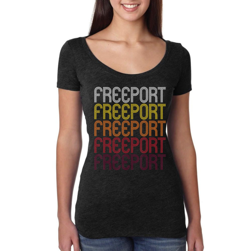 Freeport, Fl Vintage Style Florida Women's Triblend Scoop T-shirt by Mello Greenwood | Artistshot