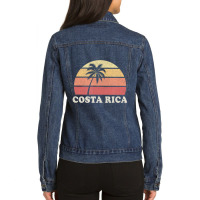 Costa Rica Vintage Retro 70s Throwback Ladies Denim Jacket | Artistshot