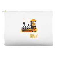 Trick Or Train Halloween Dinosaur Riding Train Funny Kids Premium T Sh Accessory Pouches | Artistshot