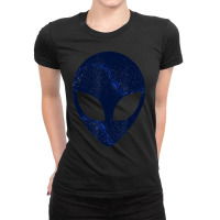 Alien Head Starry Night Sky Storm Area 51 Space Ladies Fitted T-shirt | Artistshot