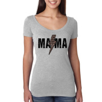 Mama Lightning Bolt Leopard Cheetah Print Mother Day Women's Triblend Scoop T-shirt | Artistshot