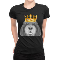 Otterhound Dog Wearing A Crown T Shirt Ladies Fitted T-shirt | Artistshot