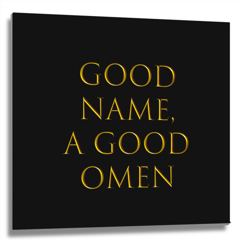 Latin Quote - Good Name, A Good Omen Metal Print Square | Artistshot