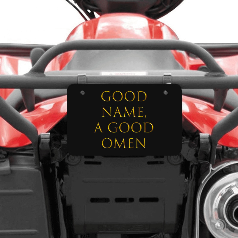 Latin Quote - Good Name, A Good Omen Atv License Plate | Artistshot