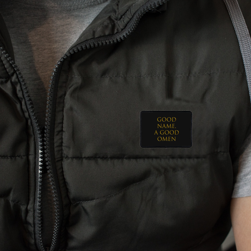 Latin Quote - Good Name, A Good Omen Rectangle Patch | Artistshot