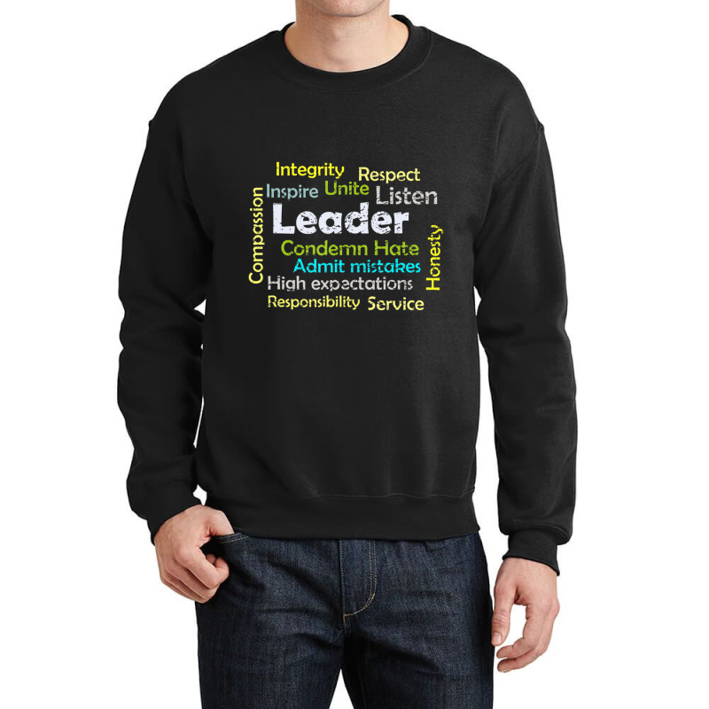 Leadership Inspire Unite And Condemn Hate Distressed Crewneck Sweatshirt | Artistshot