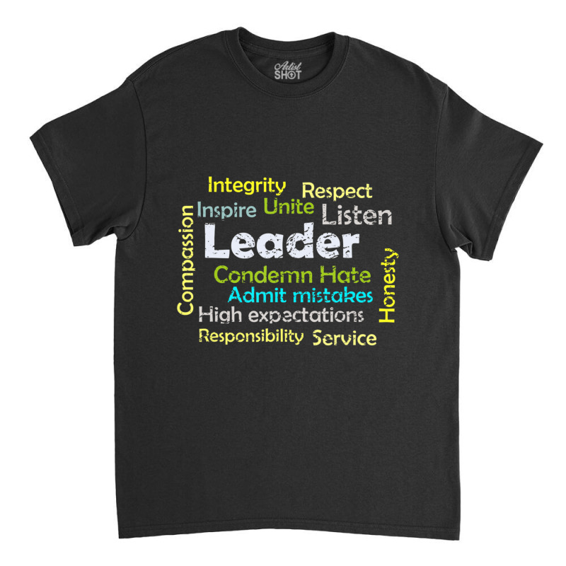 Leadership Inspire Unite And Condemn Hate Distressed Classic T-shirt | Artistshot