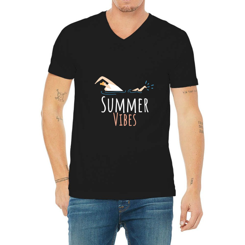 Simmer Vibes Swimming V-neck Tee | Artistshot