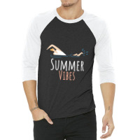 Simmer Vibes Swimming 3/4 Sleeve Shirt | Artistshot