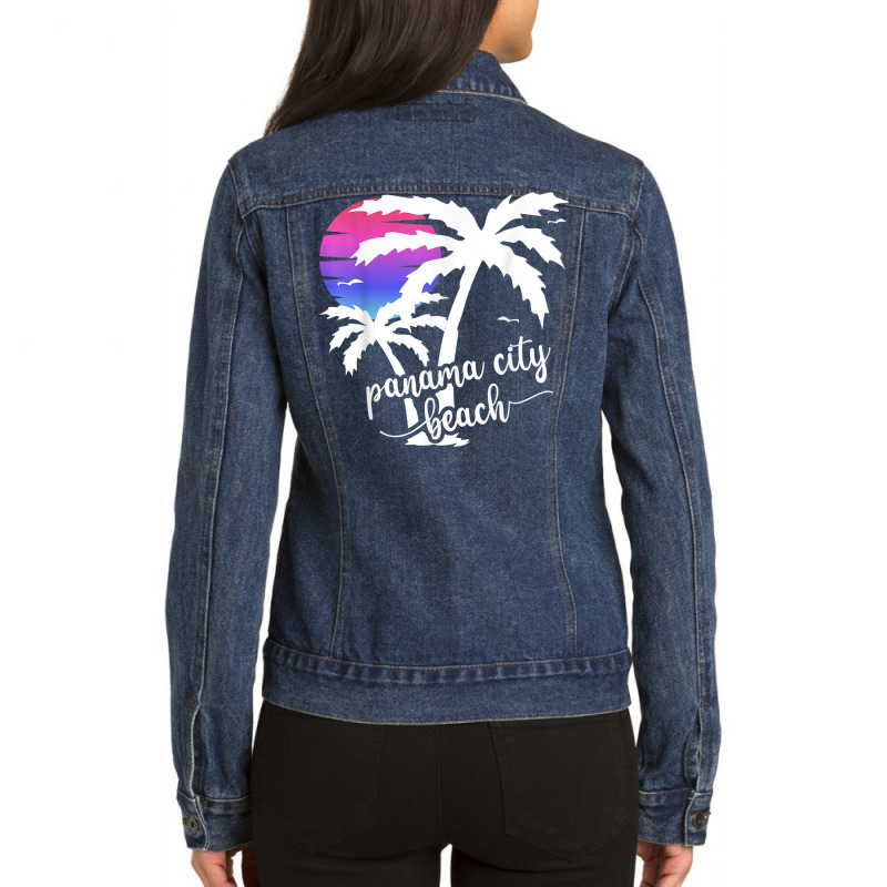 Panama City Beach Family Summer Vacation T Shirt Ladies Denim Jacket by cm-arts | Artistshot