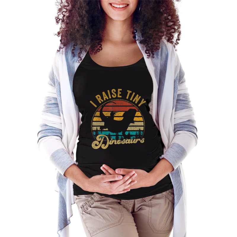 I Raise Tiny Dinosaur Vintage Retro 70s Bearded Dragon Maternity Scoop Neck T-shirt by Kosdapen517 | Artistshot