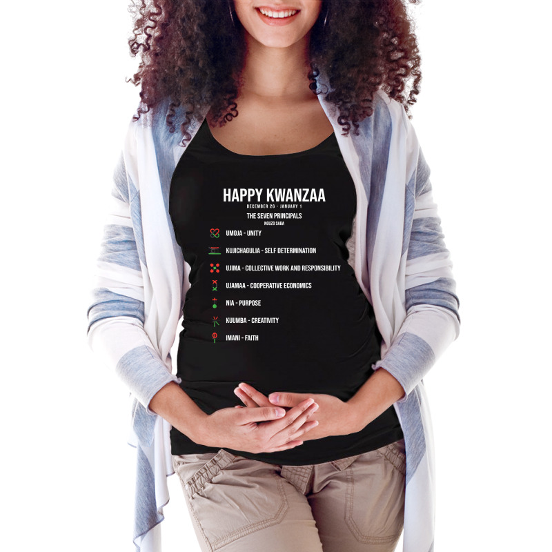 Seven Principles Of Kwanzaa Celebration   Happy Kwanzaa T Shirt Maternity Scoop Neck T-shirt by MleczynskiShae | Artistshot