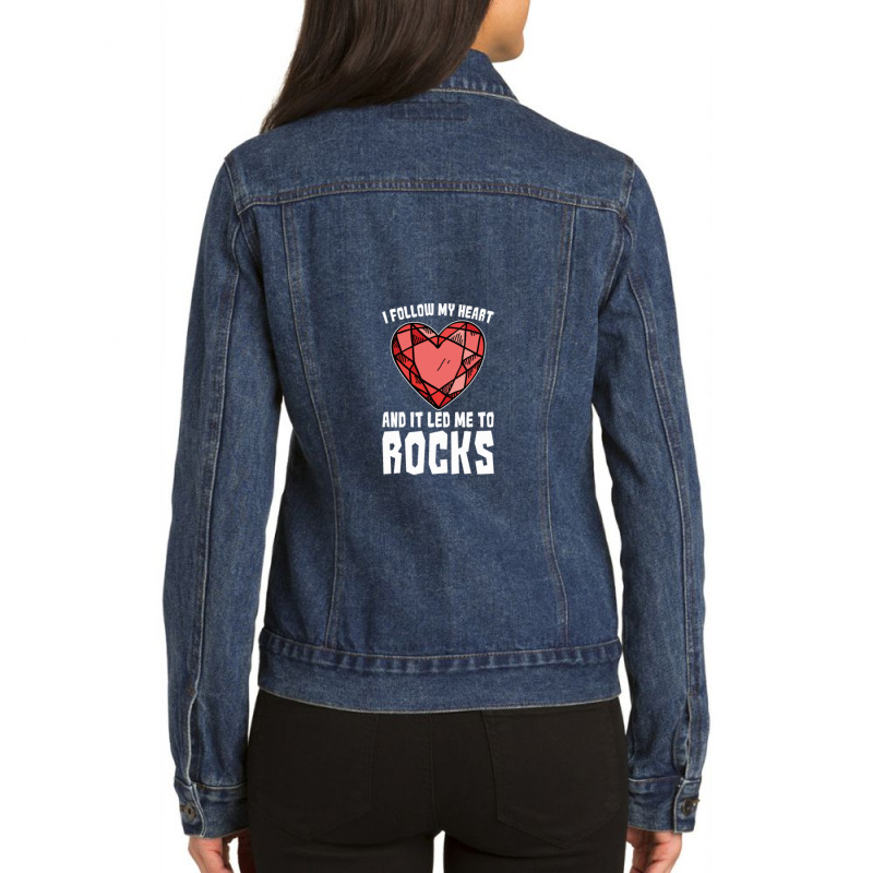 Rock Hunting Geologist Minerals Ladies Denim Jacket by RoseannTrujillo | Artistshot