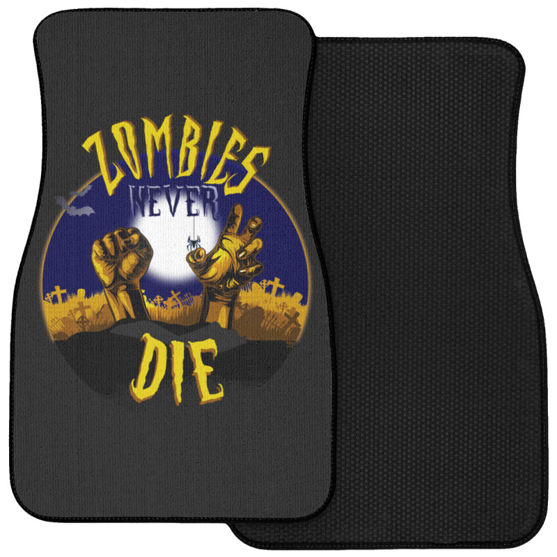 Zombies Never Die Graveyard Zombie Hands Halloween Front Car Mat | Artistshot