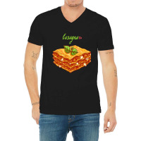 Lasagna Hand Drawn V-neck Tee | Artistshot