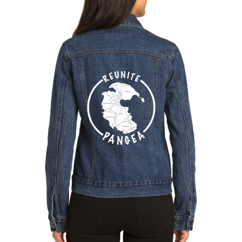 Reunite Pangea Funny Geology T-shirt For Geologist Ladies Denim Jacket by cm-arts | Artistshot