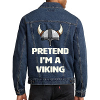 Pretend I M A Viking Costume Funny Halloween Party Men Denim Jacket | Artistshot