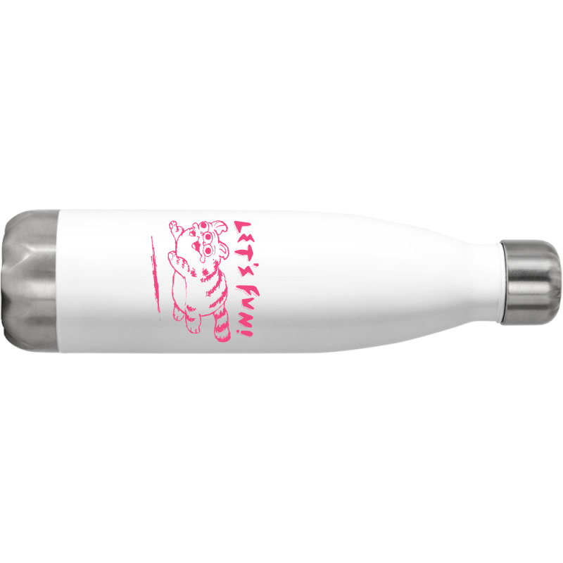 Let's Fun! Pink Stainless Steel Water Bottle | Artistshot