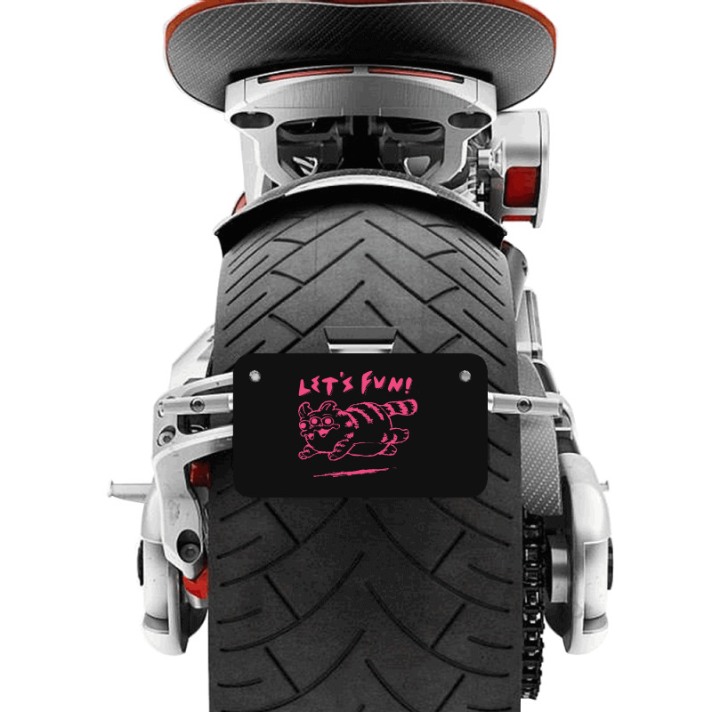 Let's Fun! Pink Motorcycle License Plate | Artistshot