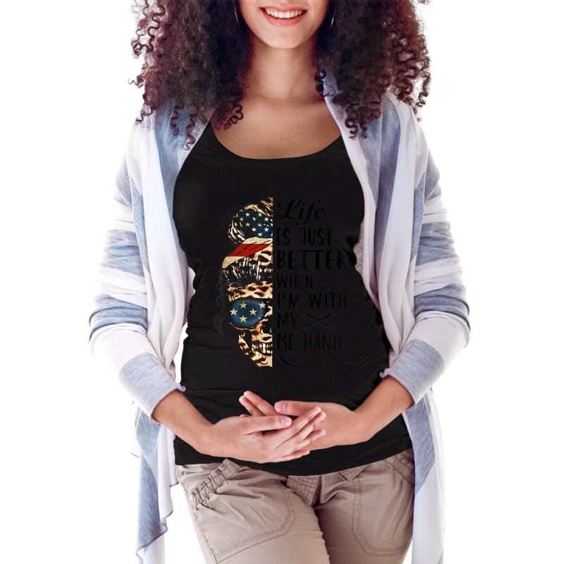 Life Is Just Better When I'm With My Mechanic Skull Maternity Scoop Neck T-shirt by cm-arts | Artistshot