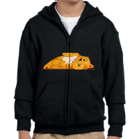 Lying Down Orange Cat Youth Zipper Hoodie | Artistshot