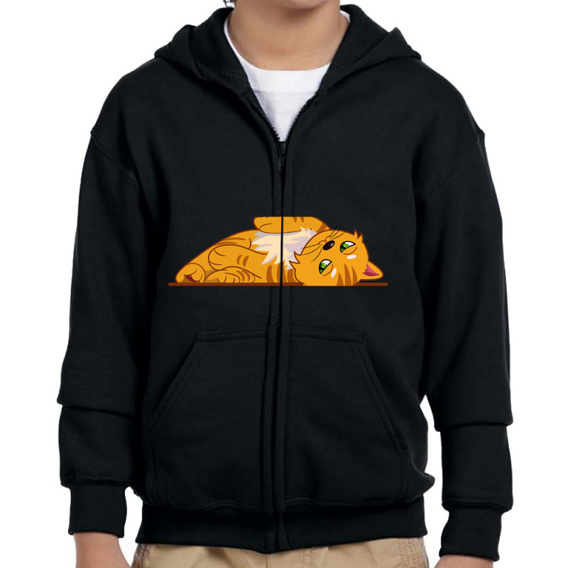 Lying Down Orange Cat Youth Zipper Hoodie | Artistshot