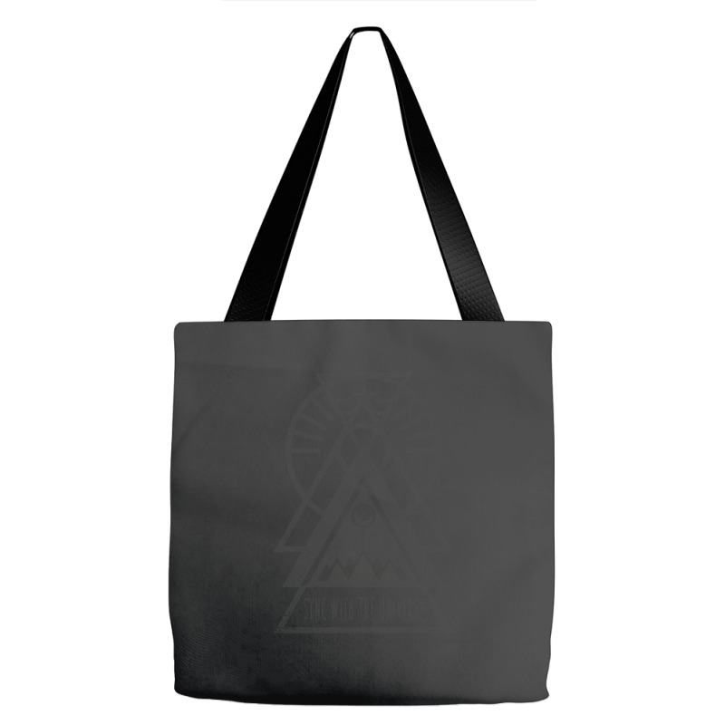 Sync With The Universe - Typography And Geometry Tote Bags | Artistshot