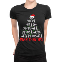 Merry Christmas Tree Siberian Husky T Shirt Ladies Fitted T-shirt | Artistshot