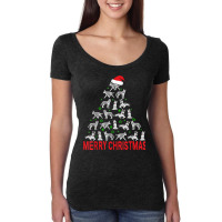 Merry Christmas Tree Siberian Husky T Shirt Women's Triblend Scoop T-shirt | Artistshot