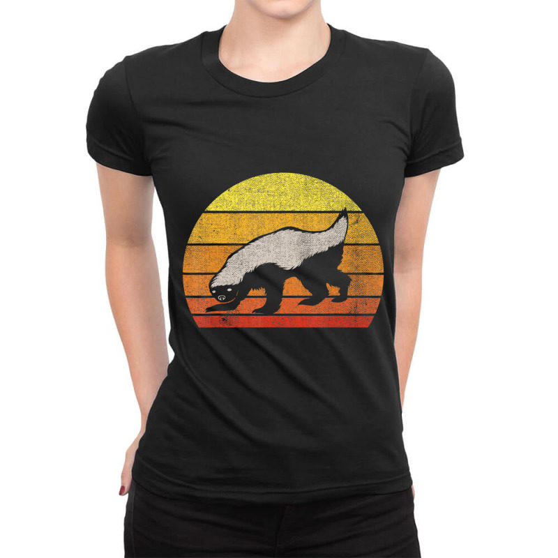 Retro Honey Badger Animal Lover Vintage Ladies Fitted T-Shirt by Adcock Salmon | Artistshot